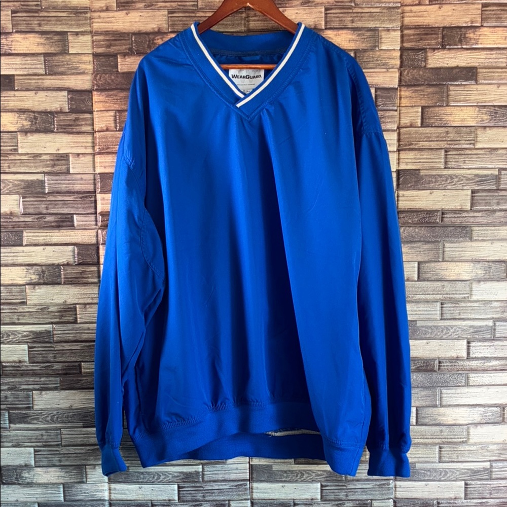 WearGaurd  Blue V-Neck Sweater with White Trim 2XL